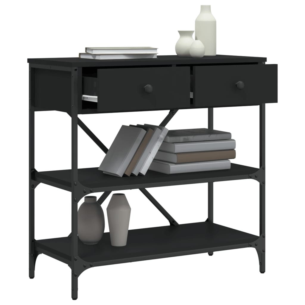 Console Table Black 75x34.5x75 cm Engineered Wood