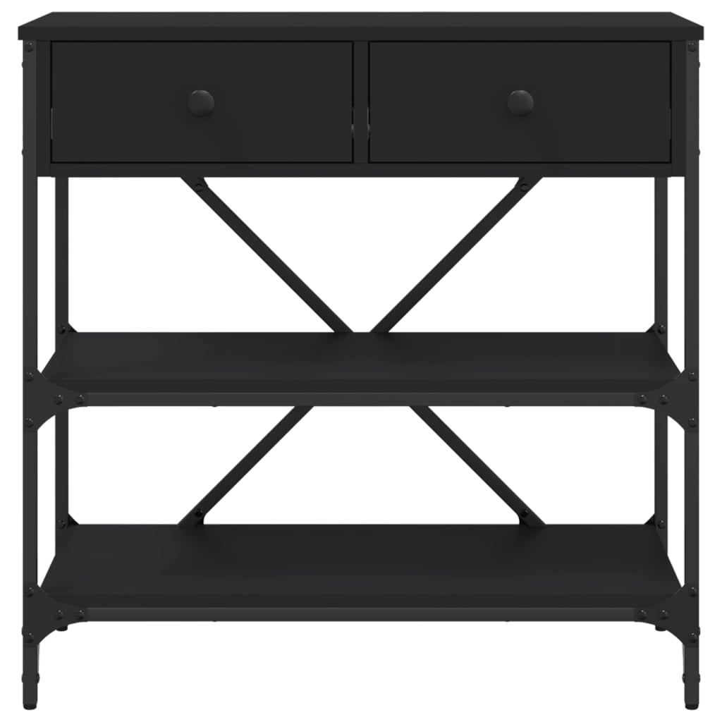 Console Table Black 75x34.5x75 cm Engineered Wood