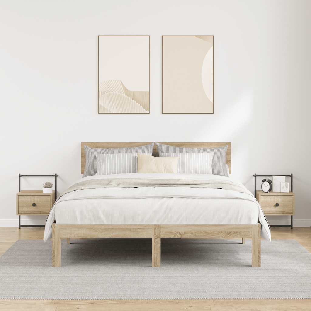 Bedside Cabinets Wall-mounted 2 pcs Sonoma Oak 35x30x51 cm