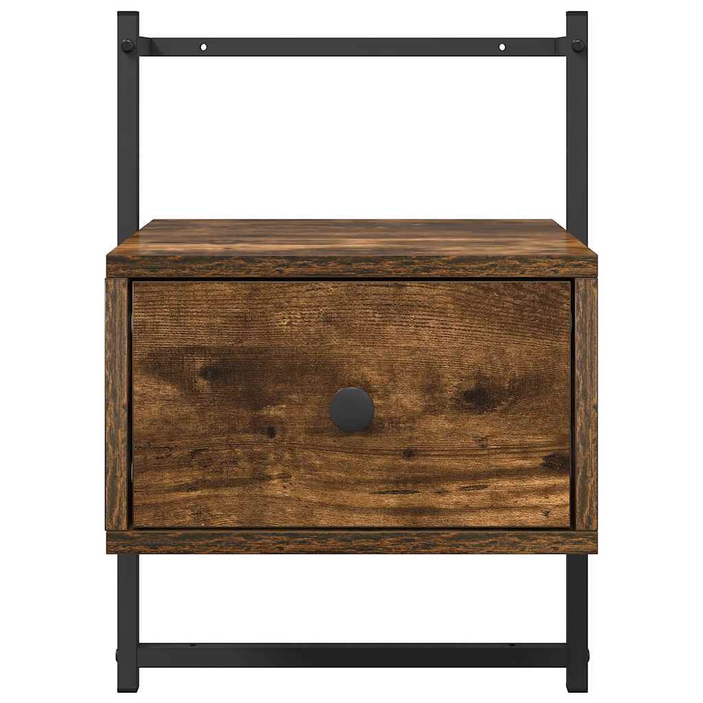 Bedside Cabinet Wall-mounted Smoked Oak 35x30x51 cm Engineered Wood