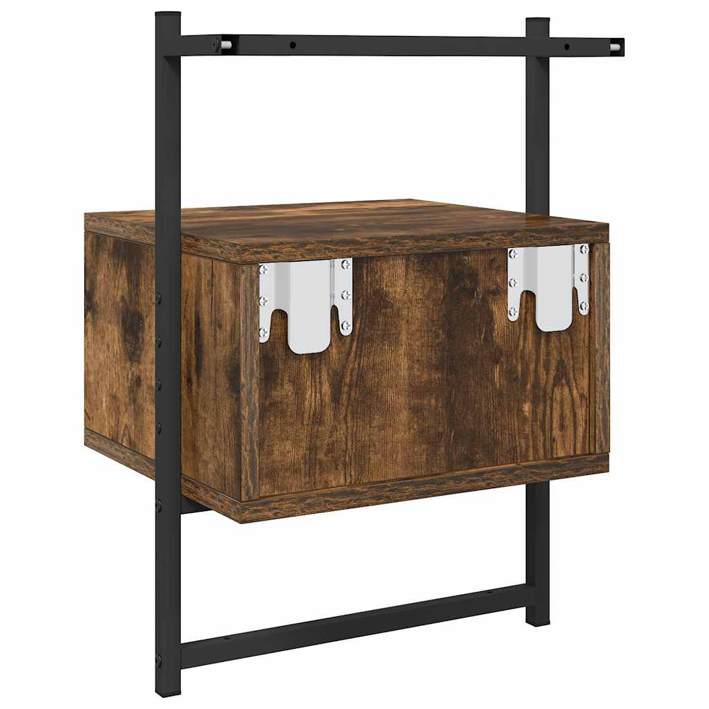 Bedside Cabinet Wall-mounted Smoked Oak 35x30x51 cm Engineered Wood