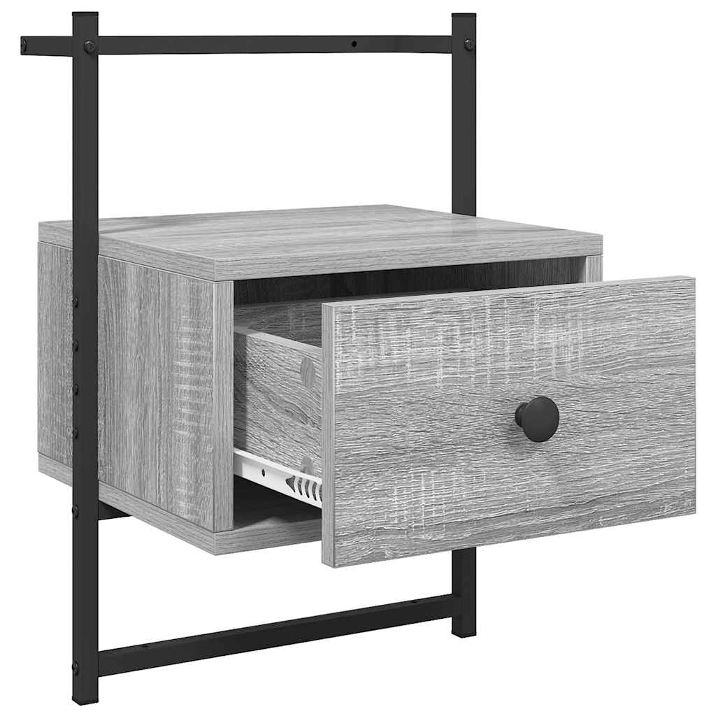 Bedside Cabinet Wall-mounted Grey Sonoma 35x30x51 cm