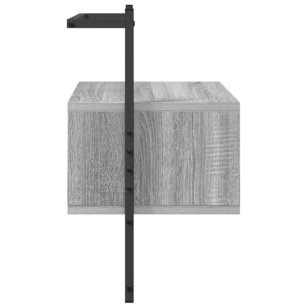 Bedside Cabinet Wall-mounted Grey Sonoma 35x30x51 cm Engineered Wood