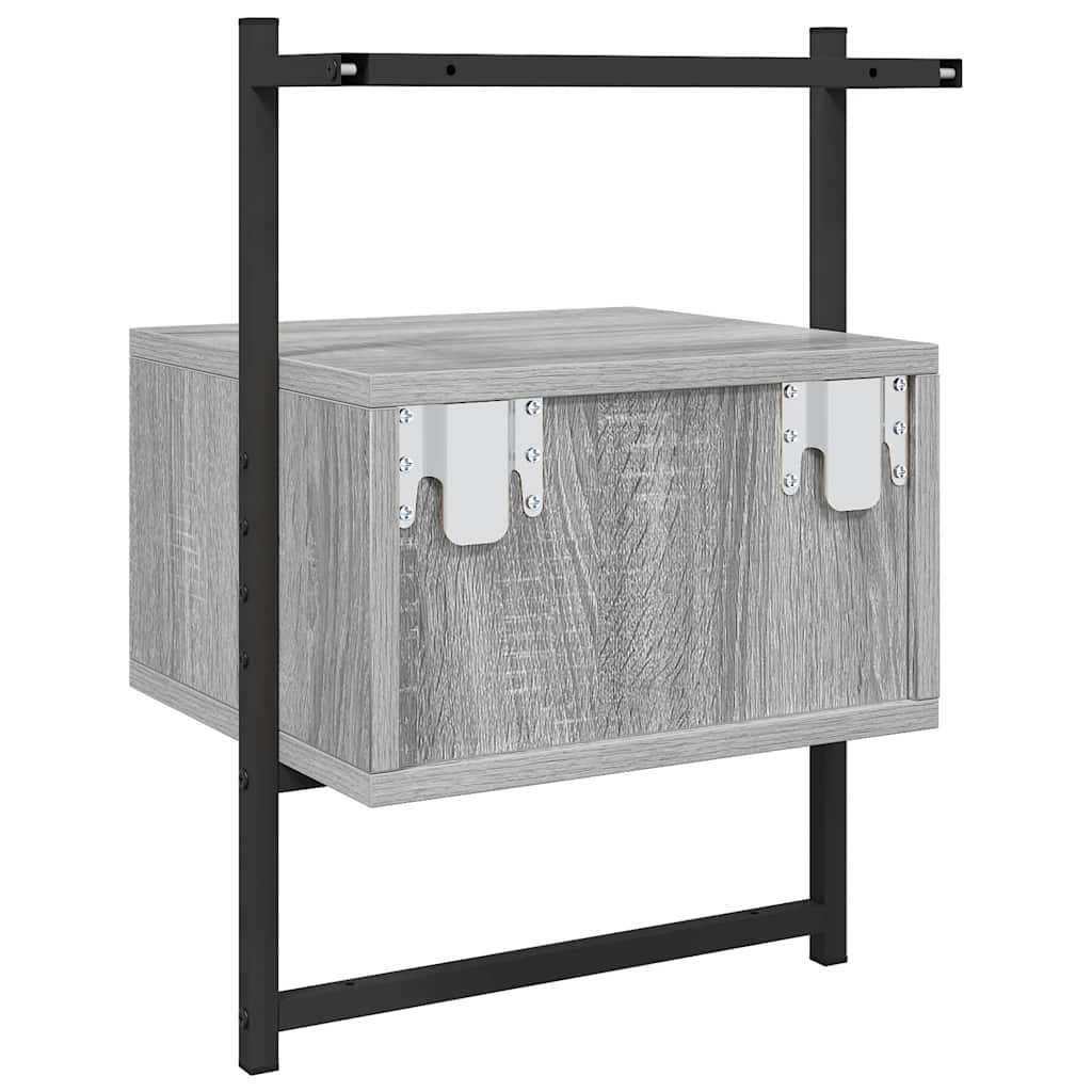 Bedside Cabinet Wall-mounted Grey Sonoma 35x30x51 cm