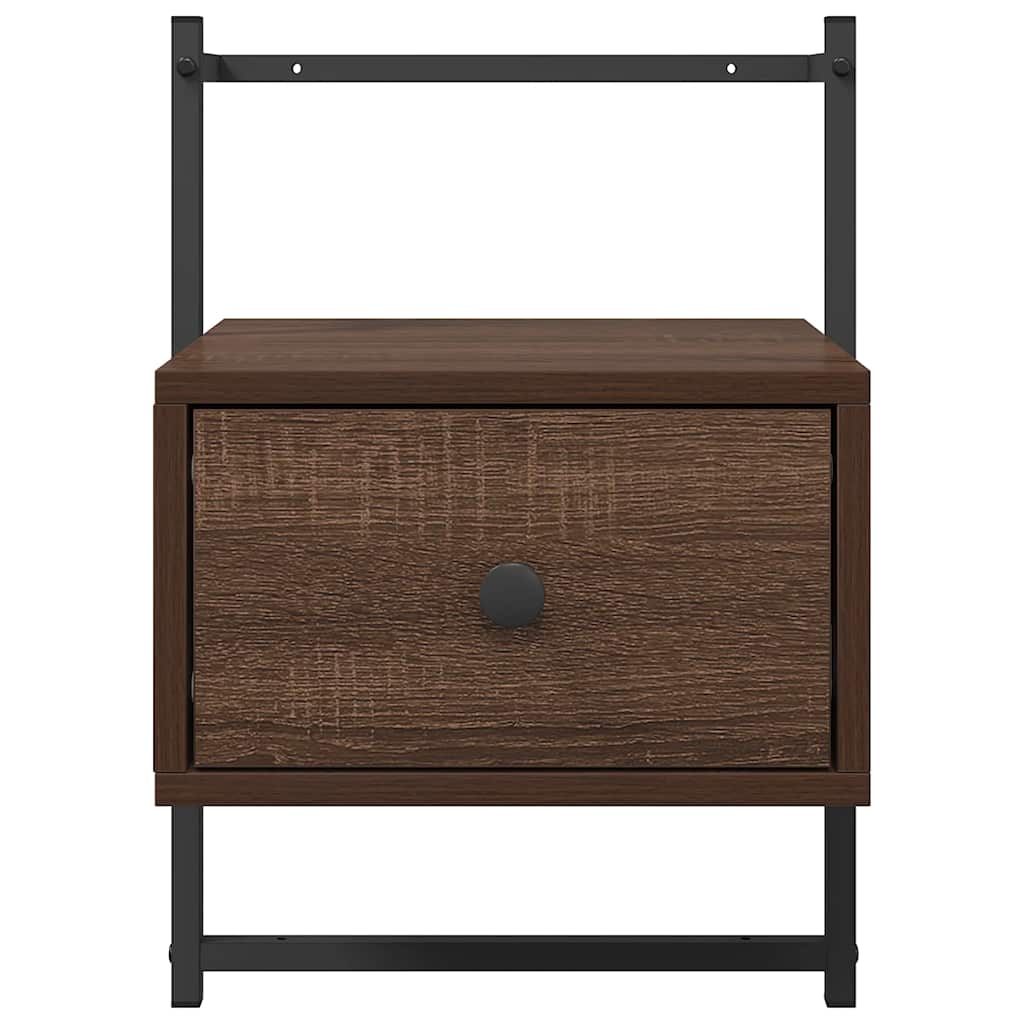 Bedside Cabinet Wall-mounted Brown Oak 35x30x51 cm