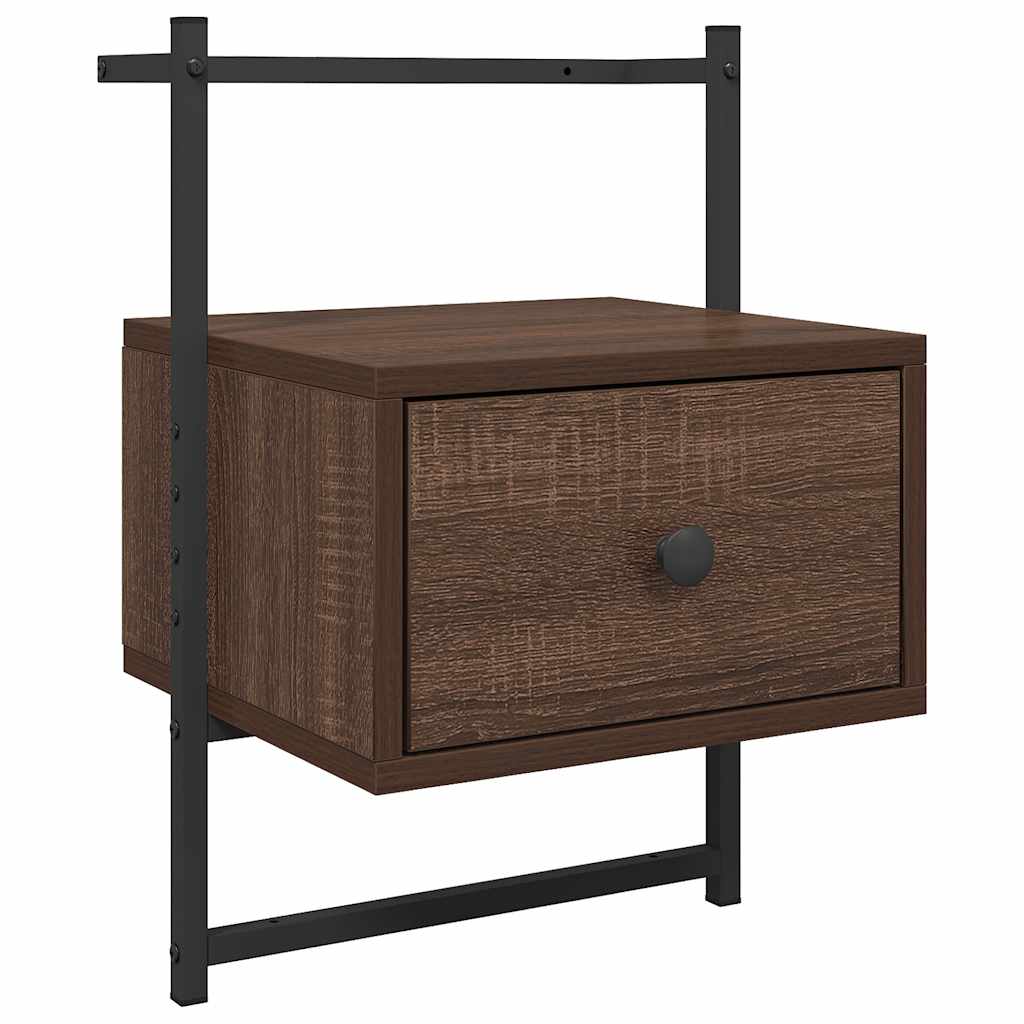 Bedside Cabinets Wall-mounted 2 pcs Brown Oak 35x30x51 cm Engineered Wood