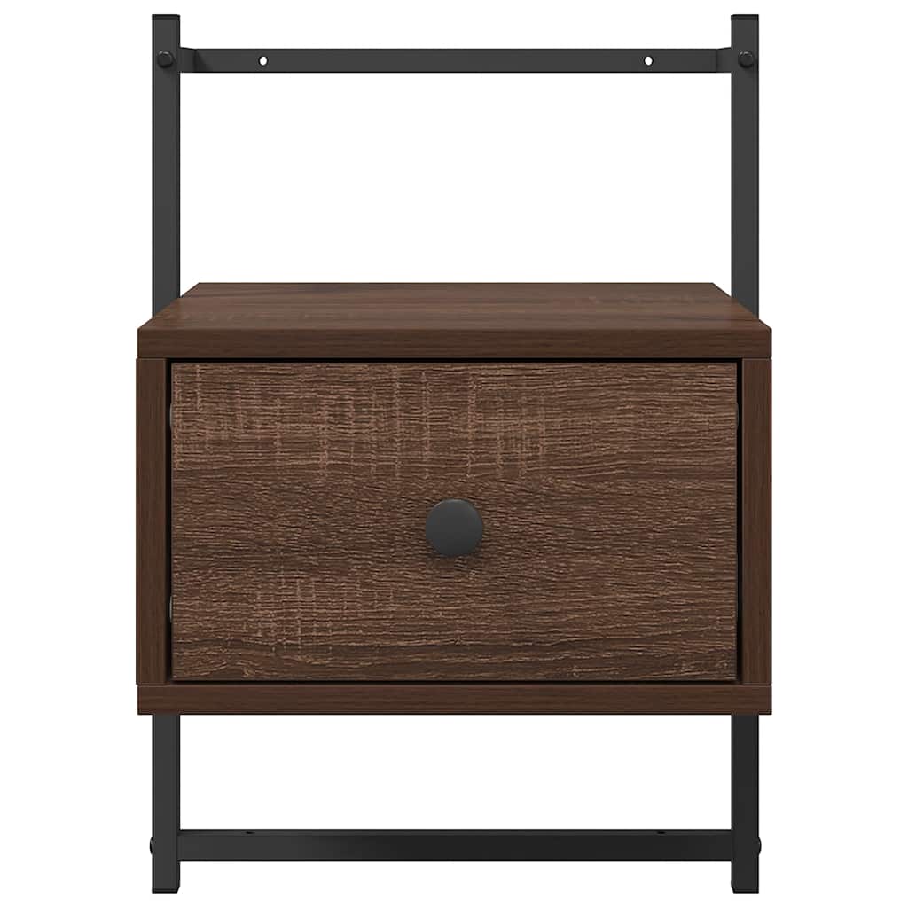 Bedside Cabinets Wall-mounted 2 pcs Brown Oak 35x30x51 cm Engineered Wood