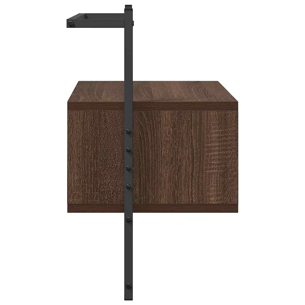 Bedside Cabinets Wall-mounted 2 pcs Brown Oak 35x30x51 cm Engineered Wood