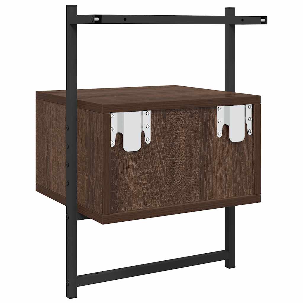 Bedside Cabinets Wall-mounted 2 pcs Brown Oak 35x30x51 cm Engineered Wood