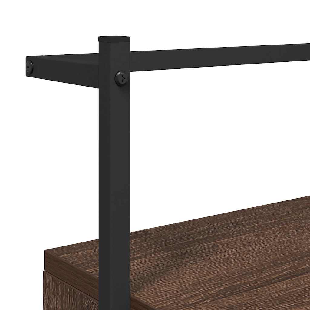 Bedside Cabinets Wall-mounted 2 pcs Brown Oak 35x30x51 cm Engineered Wood