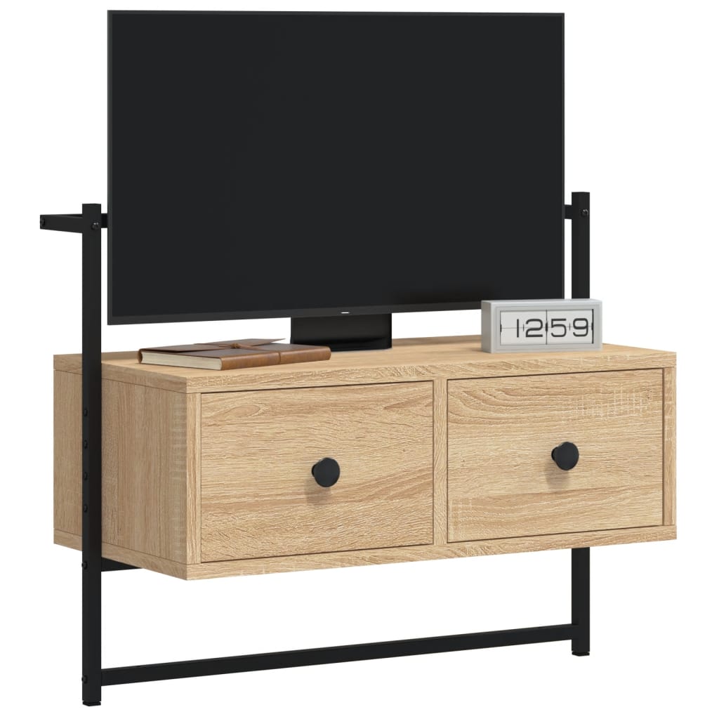 TV Cabinet Wall-mounted Sonoma Oak 60,5x30x51 cm Engineered Wood