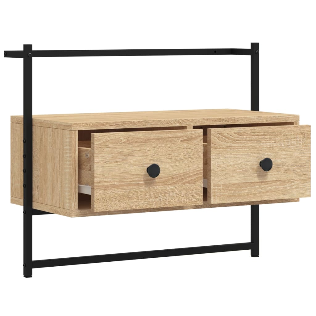 TV Cabinet Wall-mounted Sonoma Oak 60,5x30x51 cm Engineered Wood