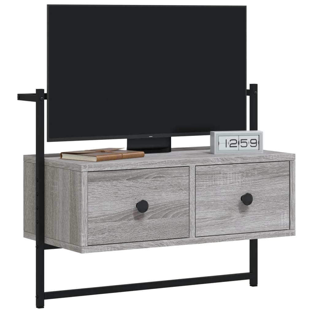 TV Cabinet Wall-mounted Grey Sonoma 60,5x30x51 cm Engineered Wood