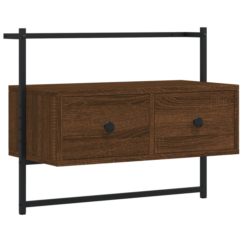 TV Cabinet Wall-mounted Brown Oak 60,5x30x51 cm Engineered Wood
