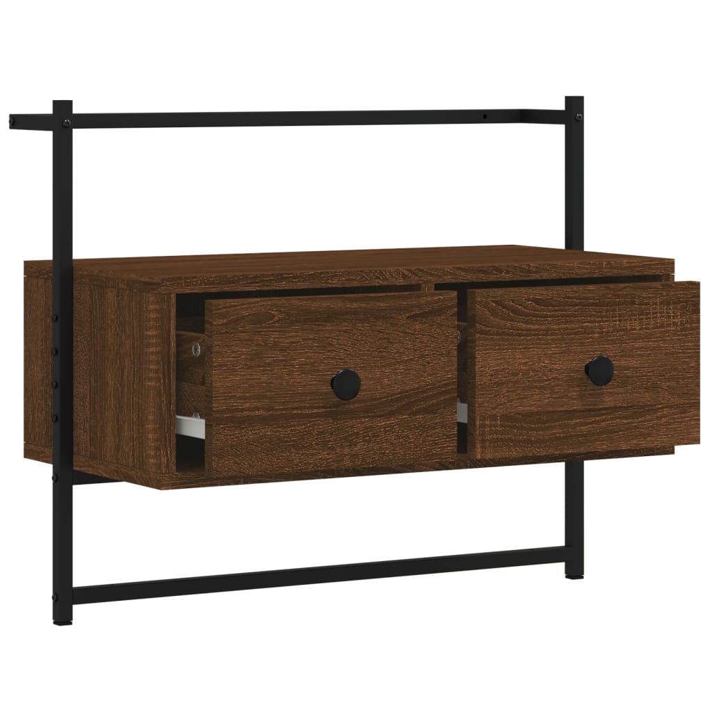 TV Cabinet Wall-mounted Brown Oak 60,5x30x51 cm Engineered Wood