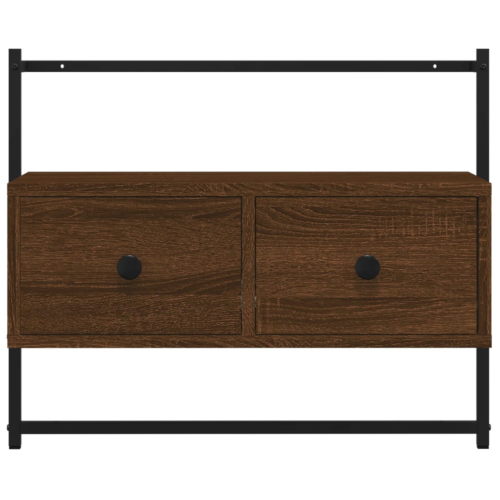 TV Cabinet Wall-mounted Brown Oak 60,5x30x51 cm Engineered Wood