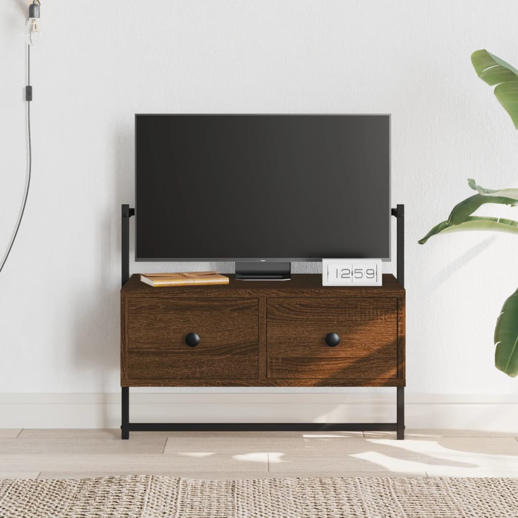TV Cabinet Wall-mounted Brown Oak 60,5x30x51 cm Engineered Wood