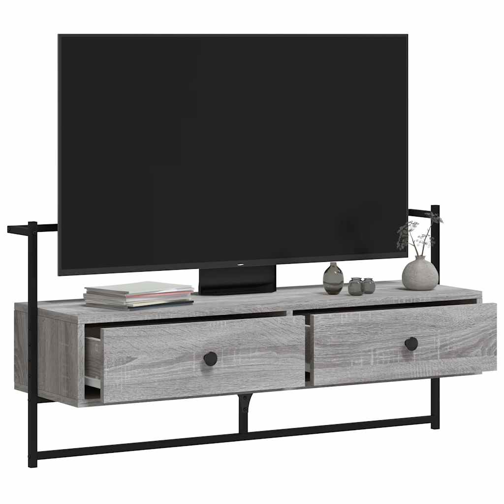 TV Cabinet Wall-mounted Grey Sonoma 100,5x30x51 cm Engineered Wood