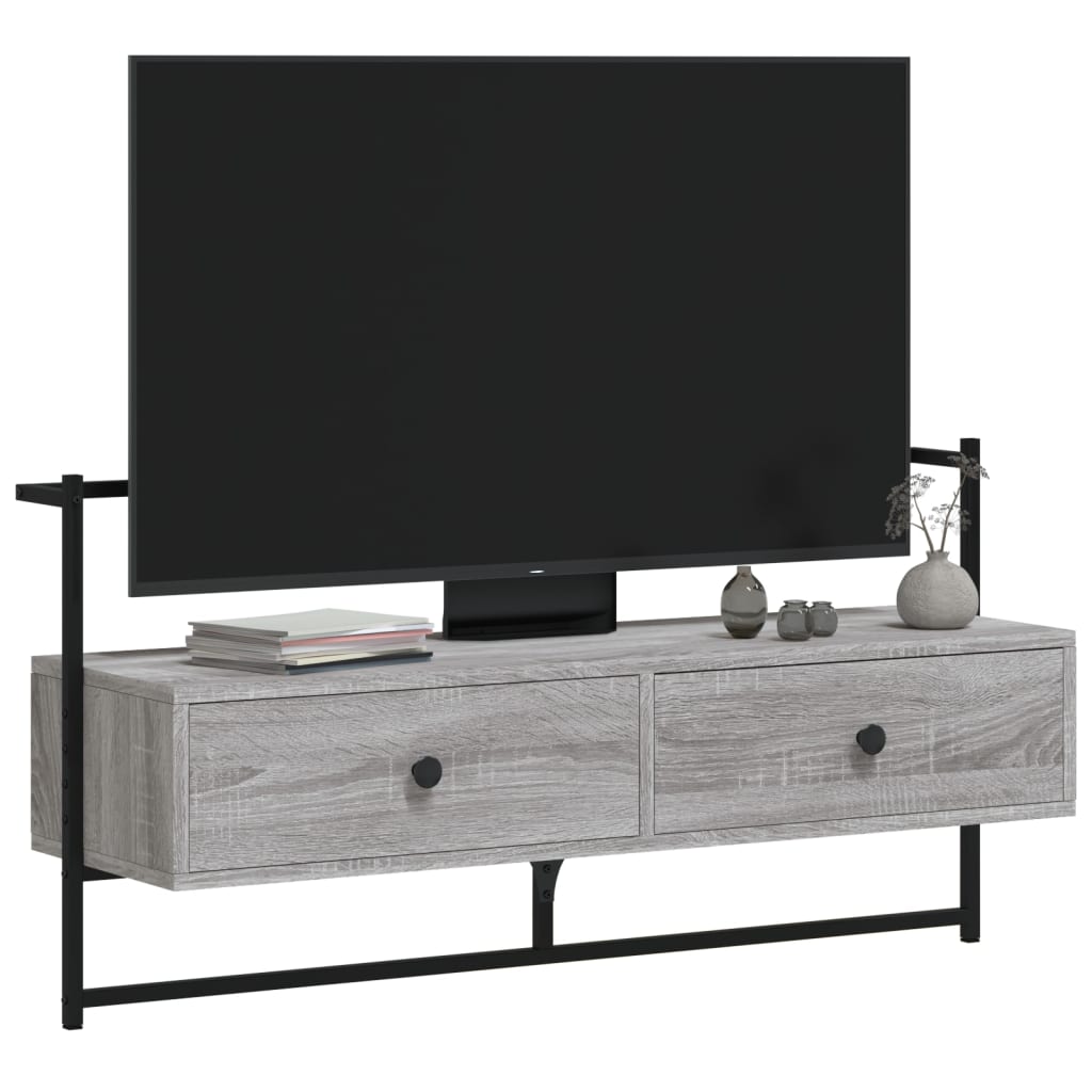 TV Cabinet Wall-mounted Grey Sonoma 100,5x30x51 cm Engineered Wood