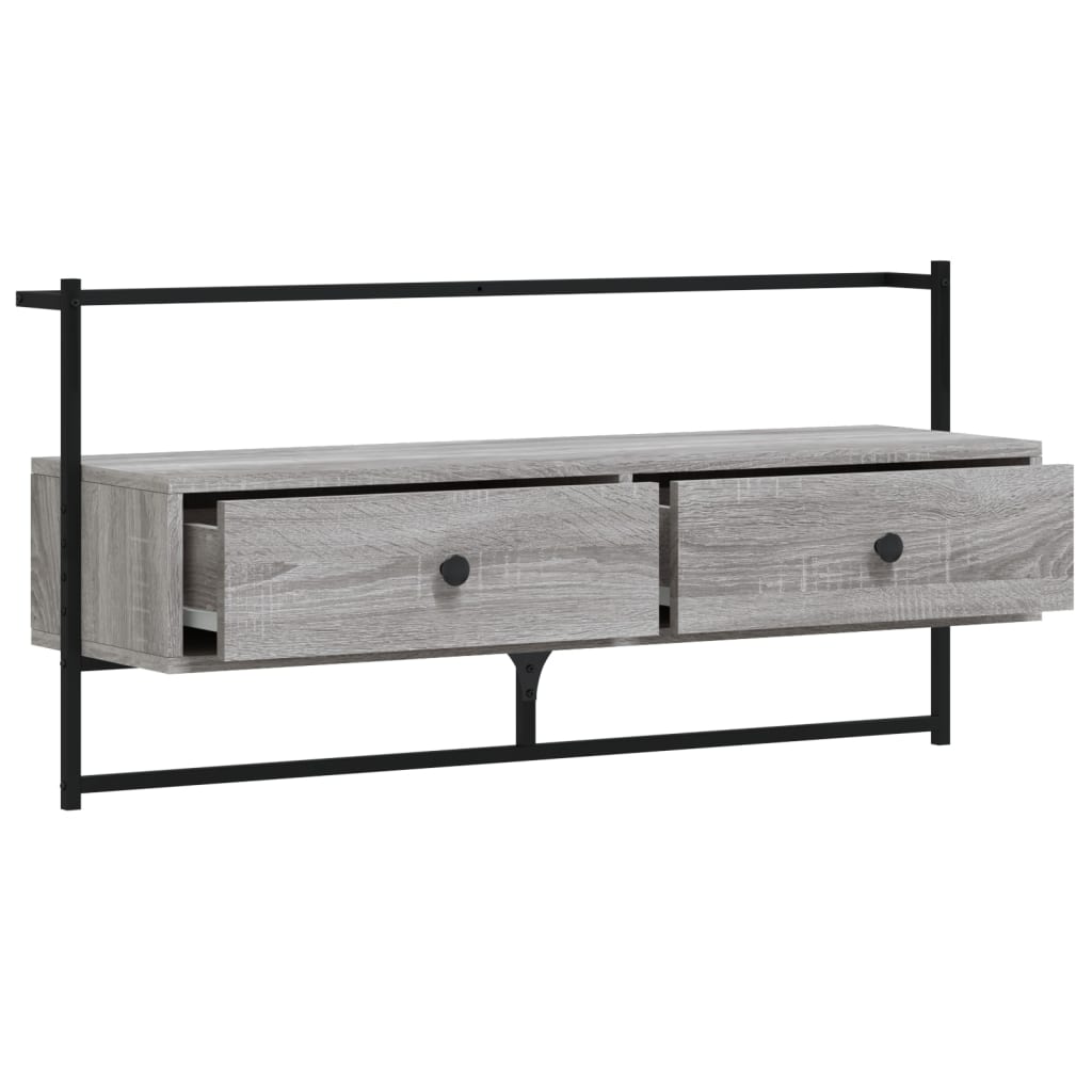 TV Cabinet Wall-mounted Grey Sonoma 100,5x30x51 cm Engineered Wood