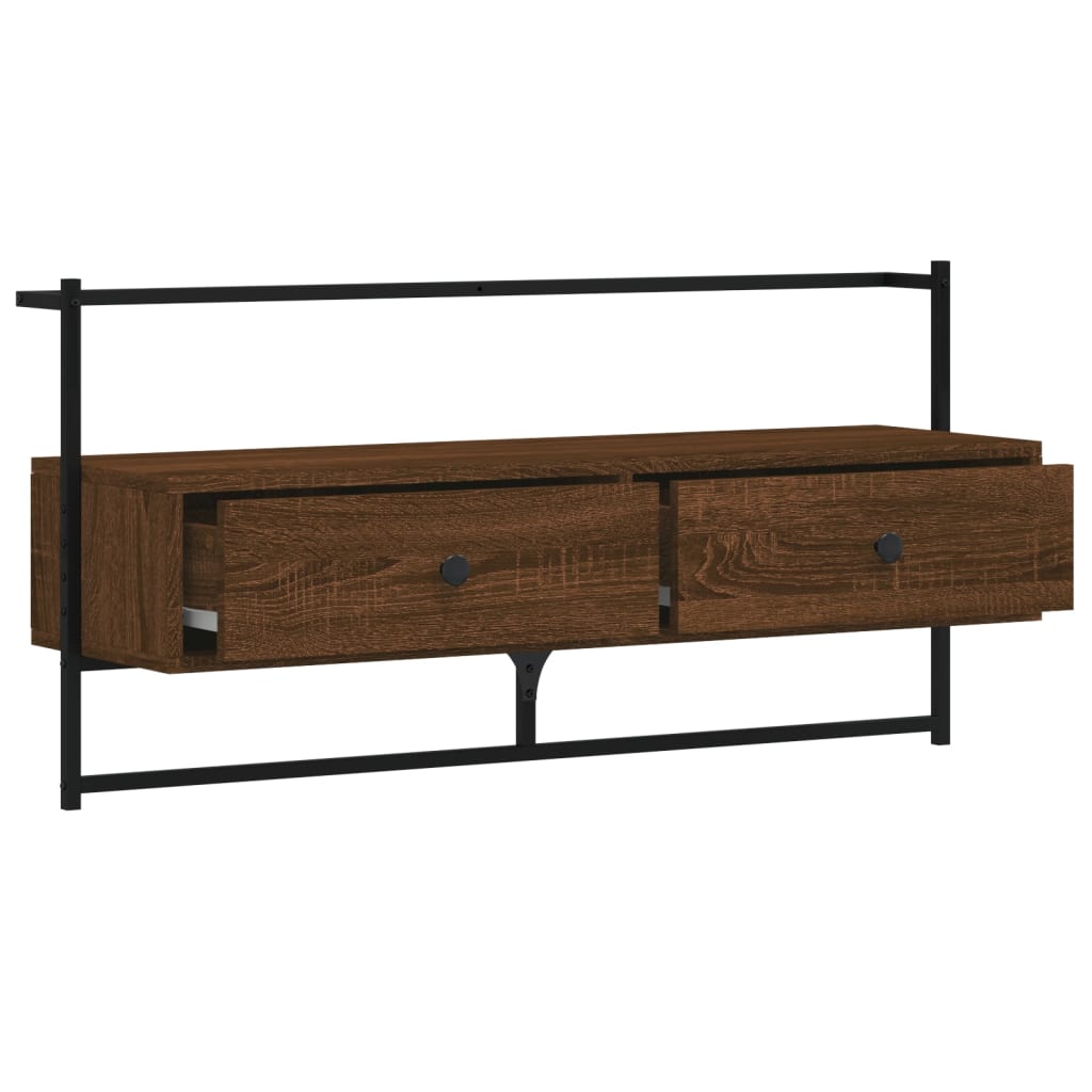 TV Cabinet Wall-mounted Brown Oak 100,5x30x51 cm Engineered Wood