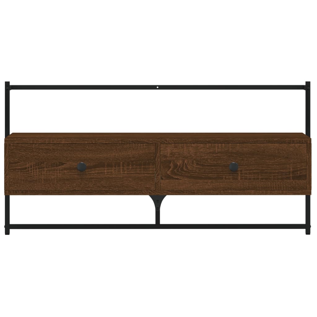 TV Cabinet Wall-mounted Brown Oak 100,5x30x51 cm Engineered Wood