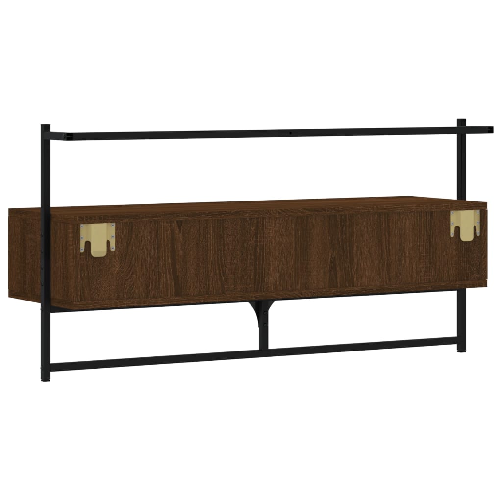 TV Cabinet Wall-mounted Brown Oak 100,5x30x51 cm Engineered Wood