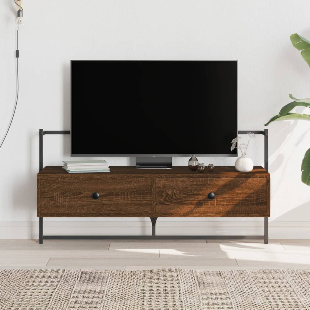 TV Cabinet Wall-mounted Brown Oak 100,5x30x51 cm Engineered Wood