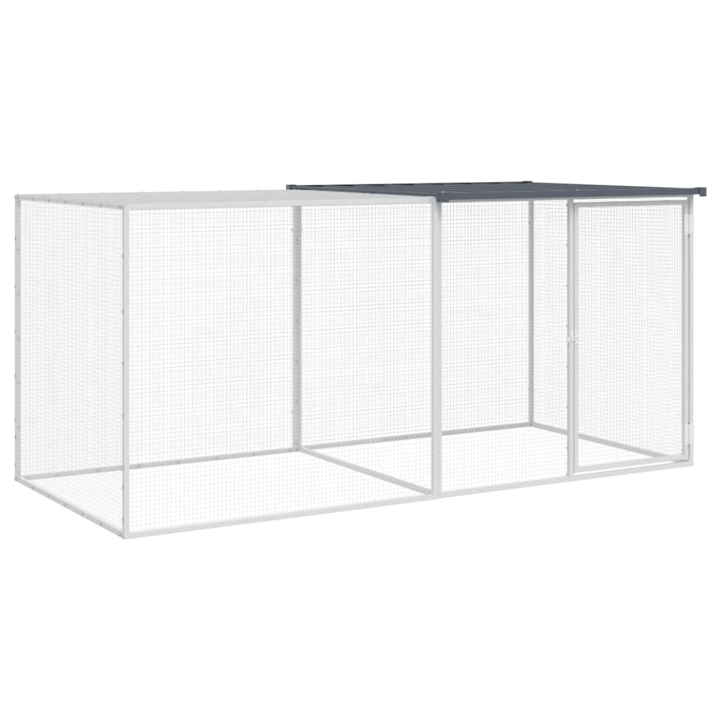 vidaXL Chicken Cage with Roof Anthracite 203x98x90 cm Galvanised Steel