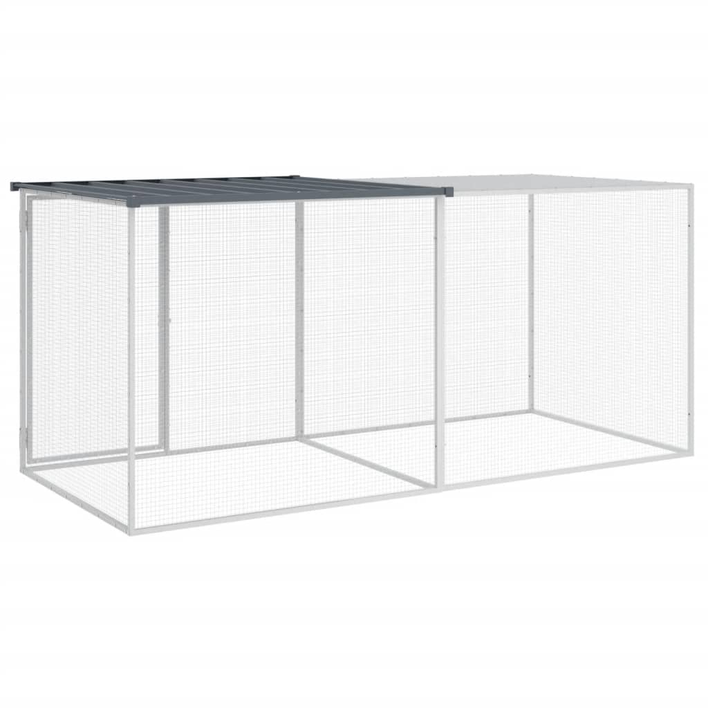 vidaXL Chicken Cage with Roof Anthracite 203x98x90 cm Galvanised Steel