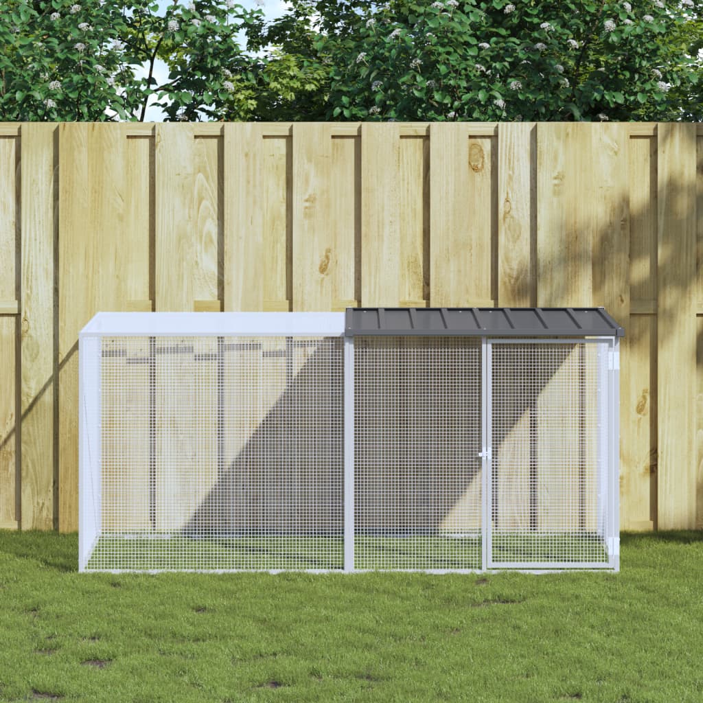 vidaXL Chicken Cage with Roof Anthracite 203x98x90 cm Galvanised Steel