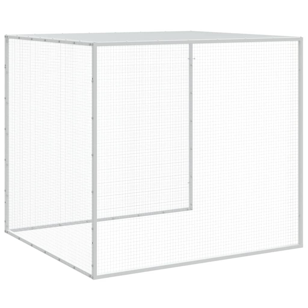 Chicken Cage with Roof Light Grey 203x98x90 cm Galvanised Steel