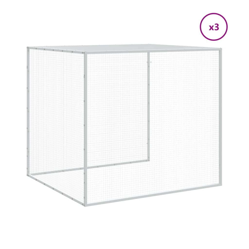 vidaXL Chicken Cage with Roof Light Grey 403x98x90 cm Galvanised Steel