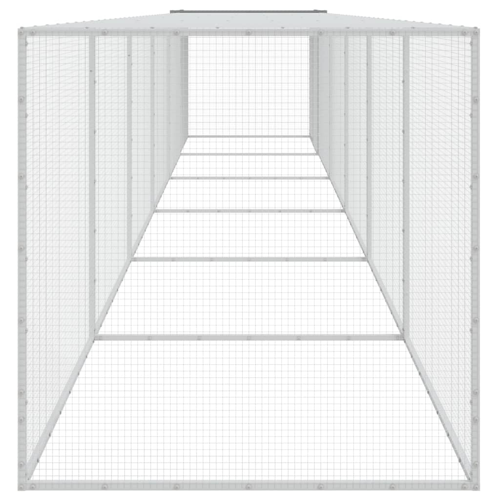 vidaXL Chicken Cage with Roof Light Grey 603x98x90 cm Galvanised Steel