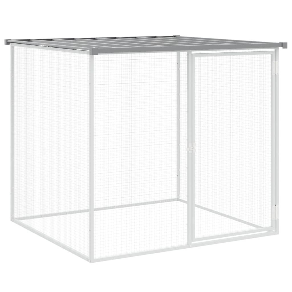 vidaXL Chicken Cage with Roof Light Grey 603x98x90 cm Galvanised Steel