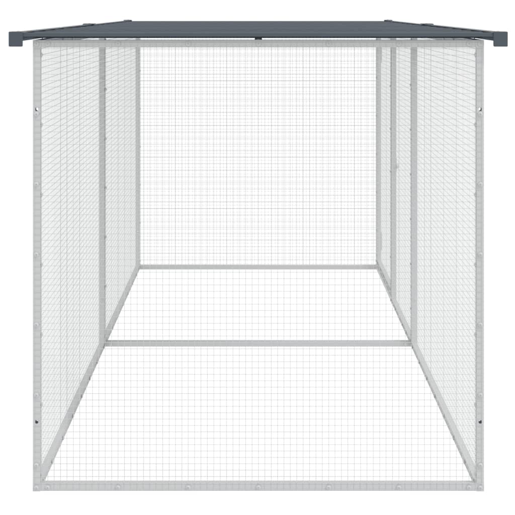 Chicken Cage with Roof Anthracite 203x98x90 cm Galvanised Steel