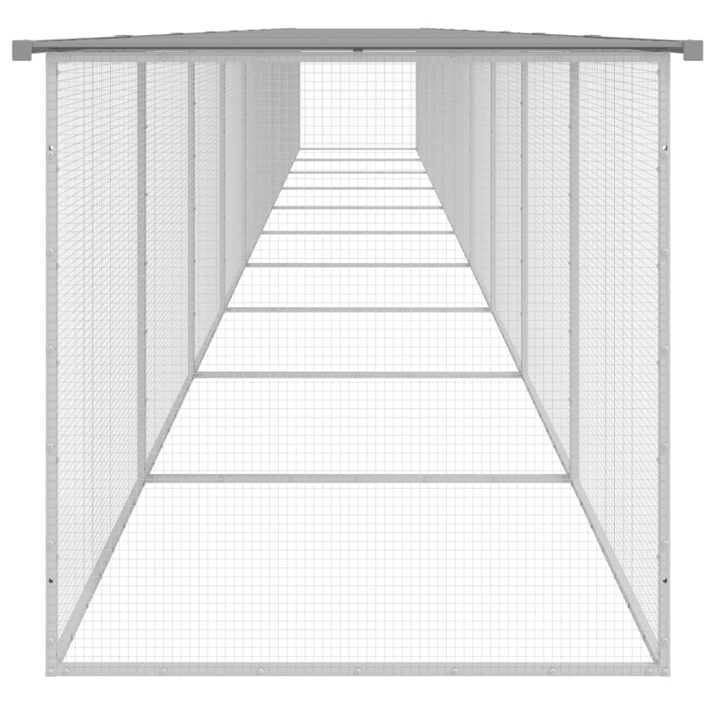 vidaXL Chicken Cage with Roof Light Grey 1003x98x90 cm Galvanised Steel