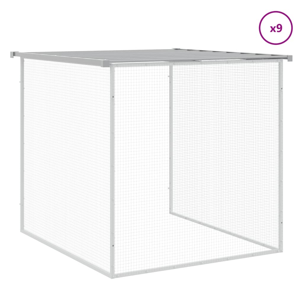 vidaXL Chicken Cage with Roof Light Grey 1003x98x90 cm Galvanised Steel