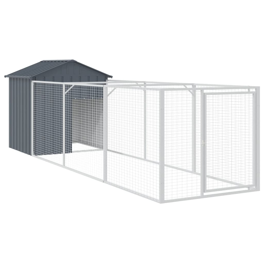 Dog House with Roof Anthracite 117x405x123 cm Galvanised Steel