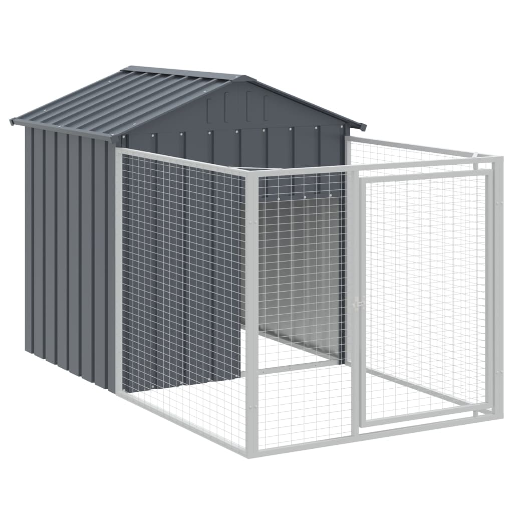 Dog House with Roof Anthracite 117x609x123 cm Galvanised Steel