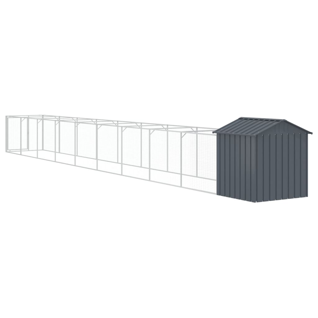 Dog House with Roof Anthracite 117x1017x123 cm Galvanised Steel