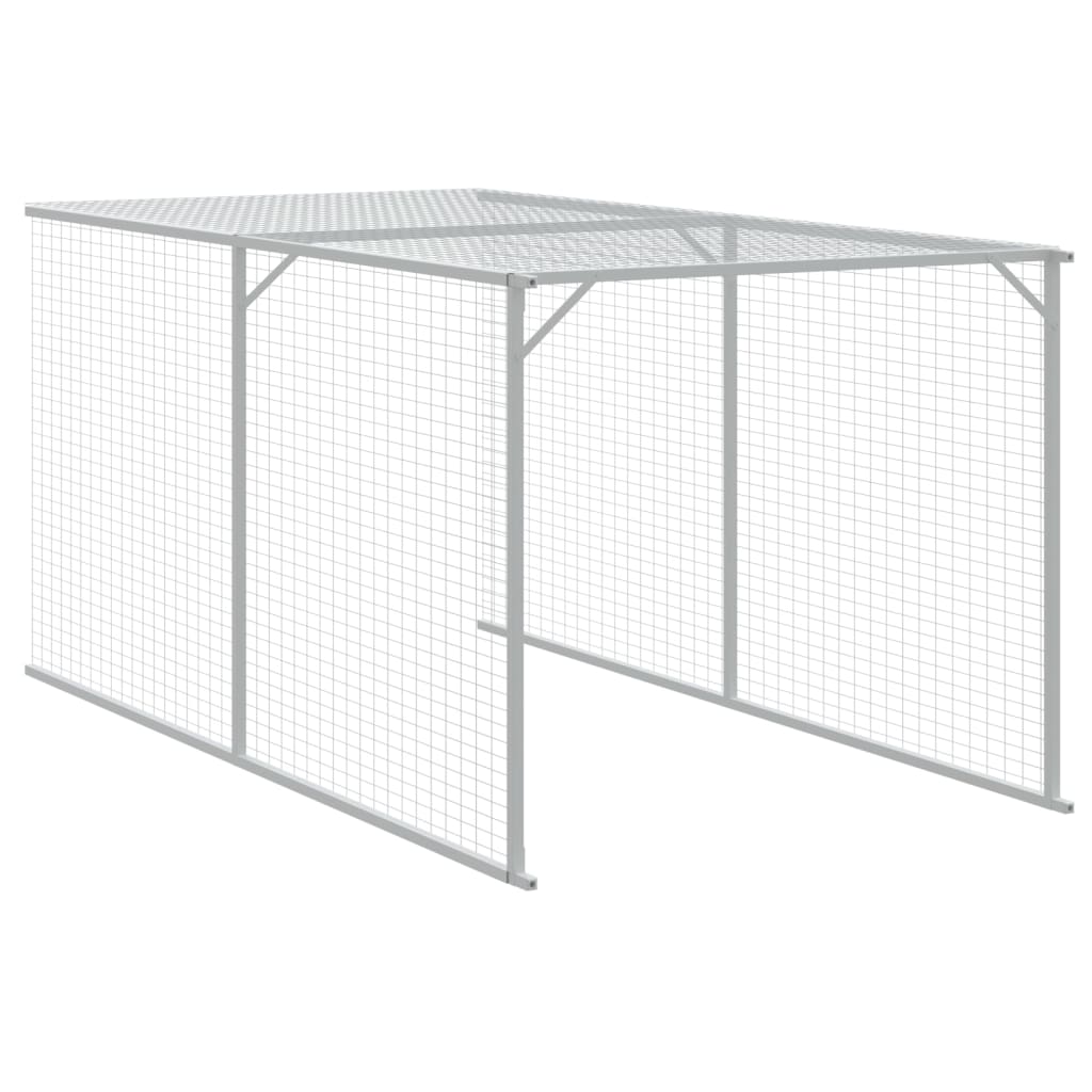 vidaXL Chicken Cage with Run Anthracite 117x609x123 cm Galvanised Steel