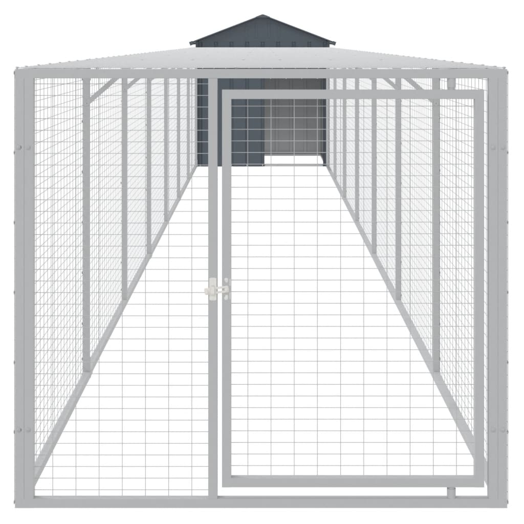 Chicken Cage with Run Anthracite 117x813x123 cm Galvanised Steel