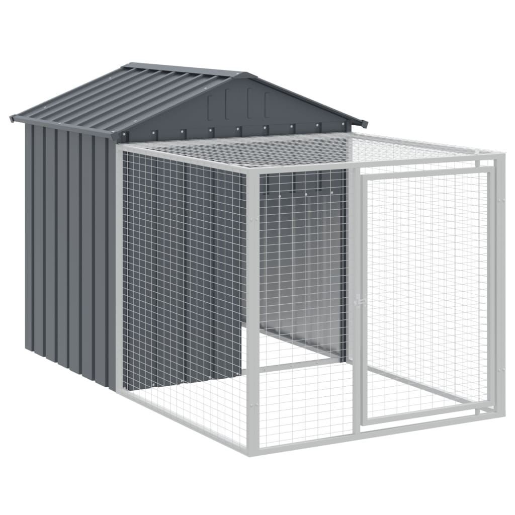 Chicken Cage with Run Anthracite 117x813x123 cm Galvanised Steel