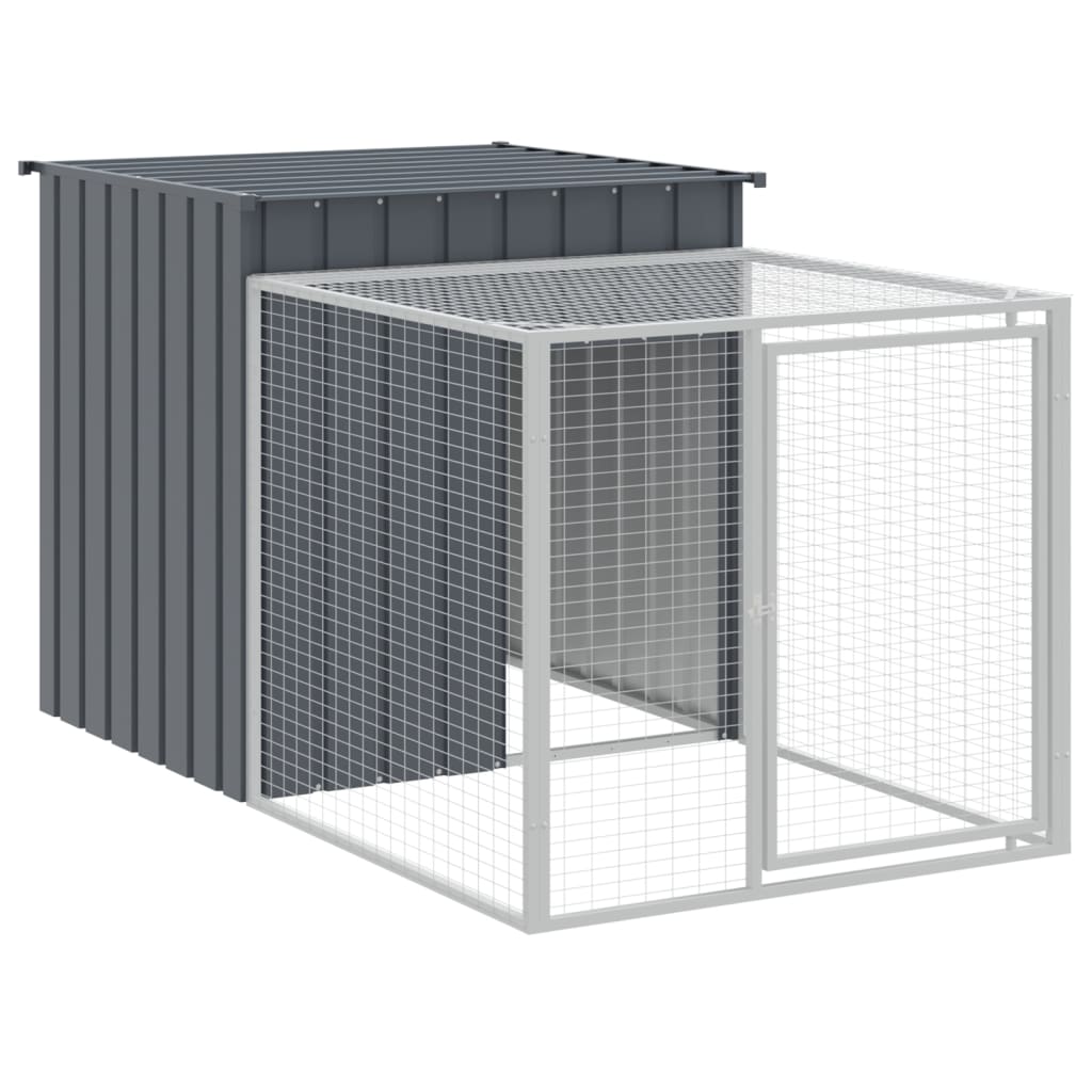 vidaXL Chicken Cage with Run Anthracite 110x813x110 cm Galvanised Steel