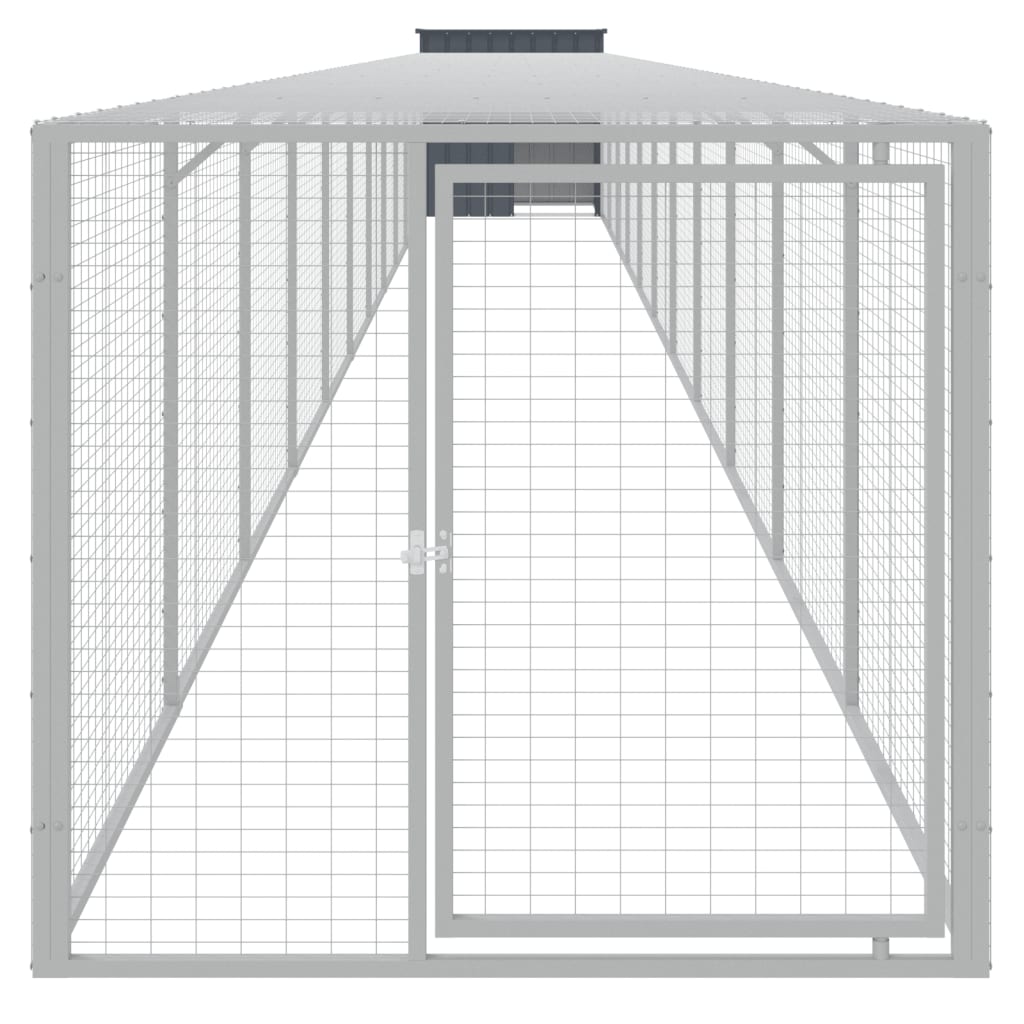 vidaXL Chicken Cage with Run Anthracite 110x1221x110 cm Galvanised Steel