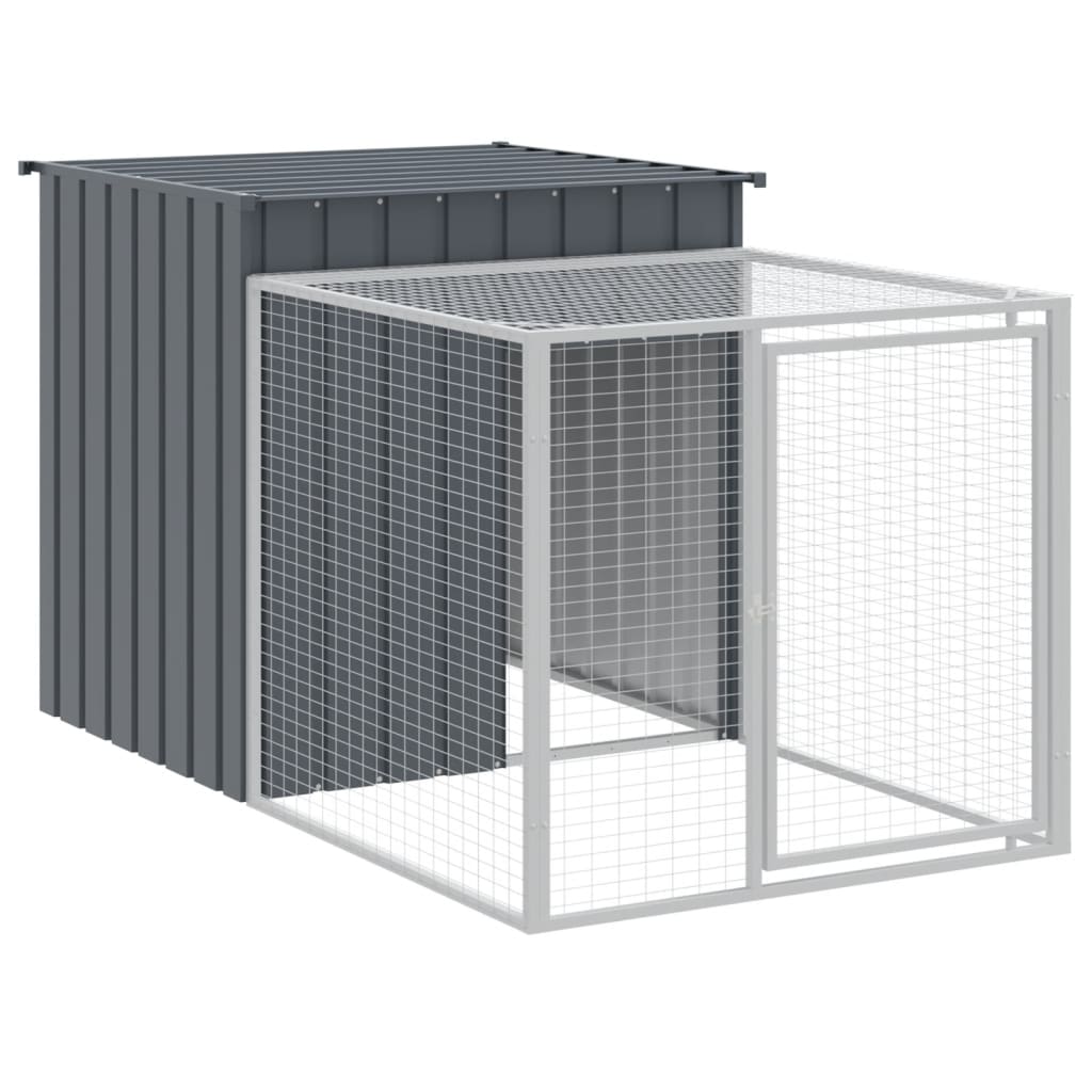 vidaXL Chicken Cage with Run Anthracite 110x1221x110 cm Galvanised Steel