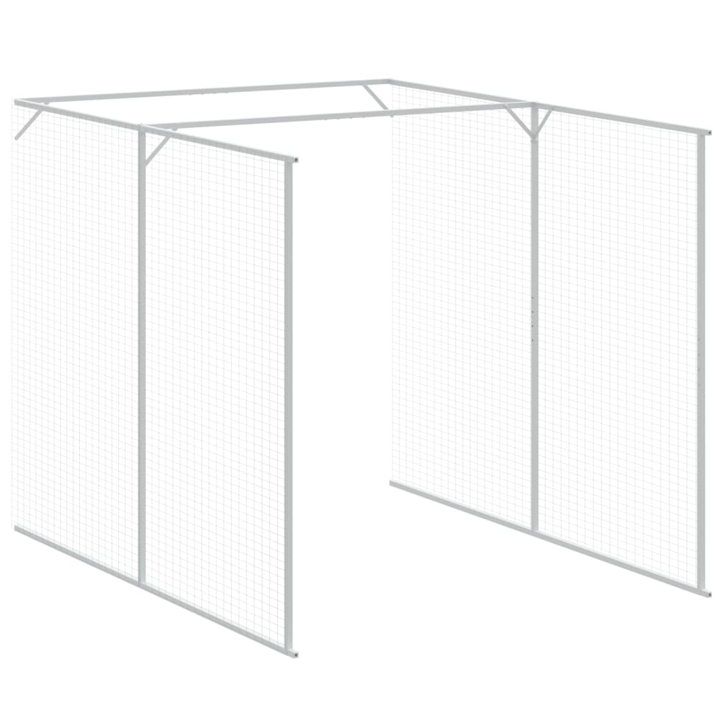 Dog House with Run Light Grey 165x1271x181 cm Galvanised Steel