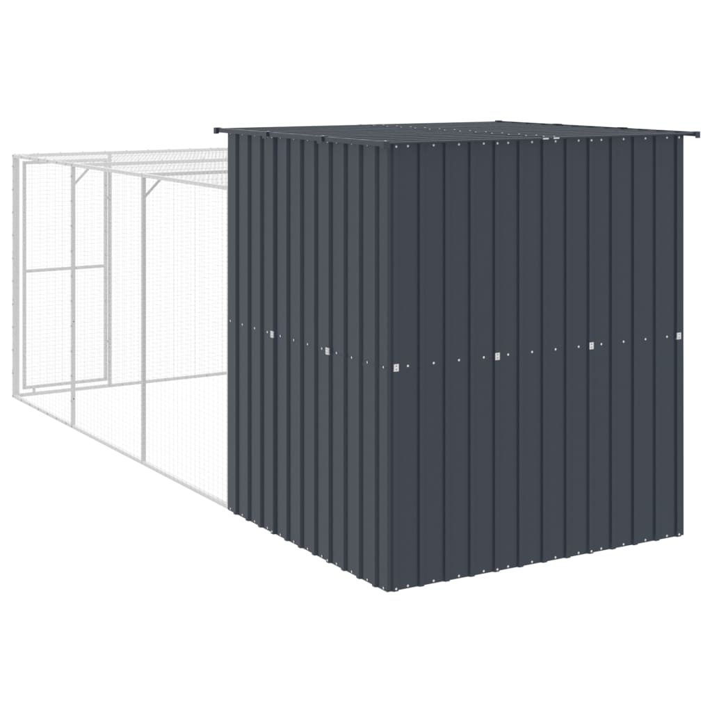 vidaXL Chicken Cage with Run Anthracite 165x455x181 cm Galvanised Steel