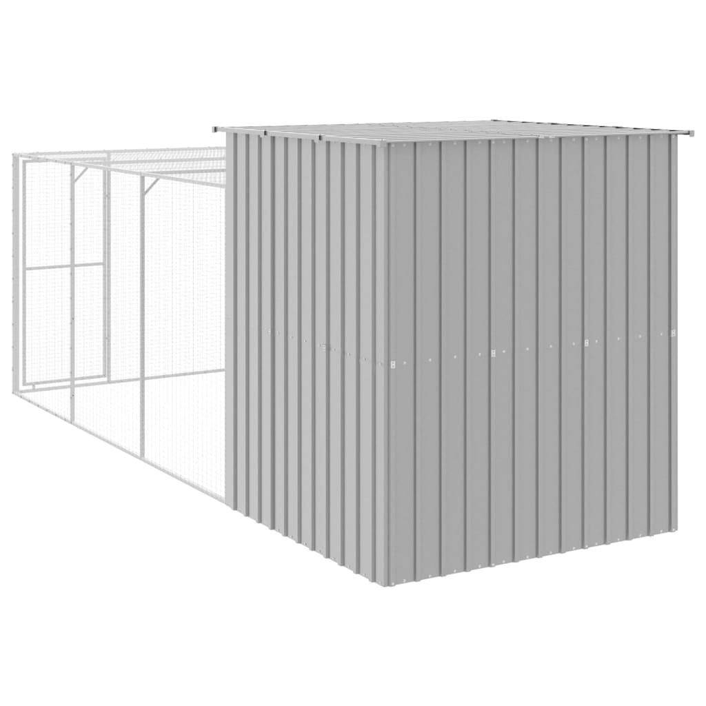 vidaXL Chicken Cage with Run Light Grey 165x455x181 cm Galvanised Steel